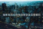 独家观点91在线深夜突发深度解码