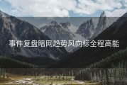 事件复盘暗网趋势风向标全程高能