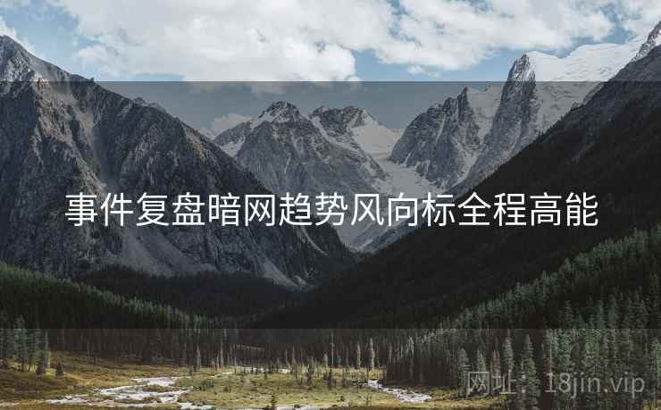 事件复盘暗网趋势风向标全程高能
