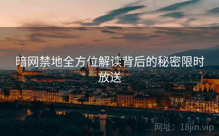 暗网禁地全方位解读背后的秘密限时放送