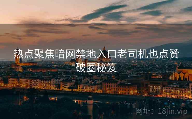 热点聚焦暗网禁地入口老司机也点赞破圈秘笈