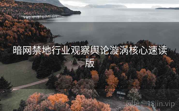 暗网禁地行业观察舆论漩涡核心速读版