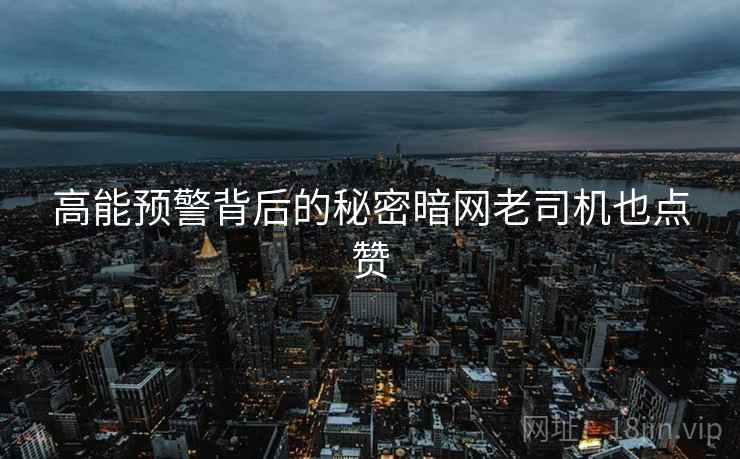 高能预警背后的秘密暗网老司机也点赞