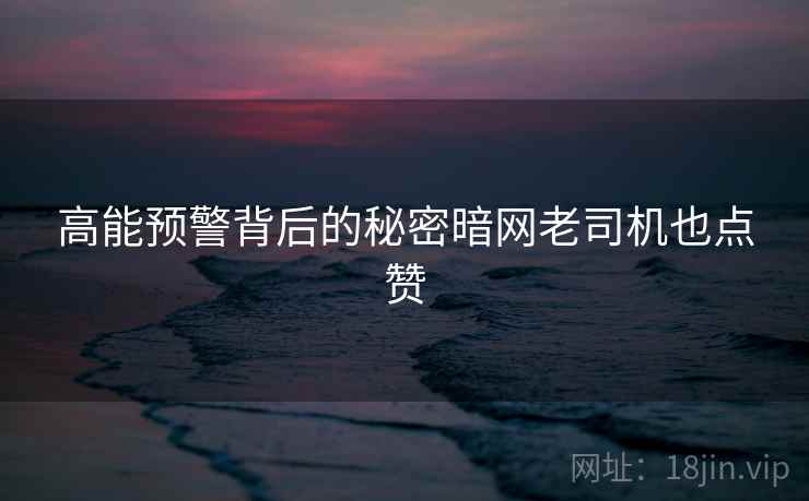 高能预警背后的秘密暗网老司机也点赞