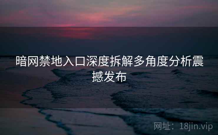 暗网禁地入口深度拆解多角度分析震撼发布