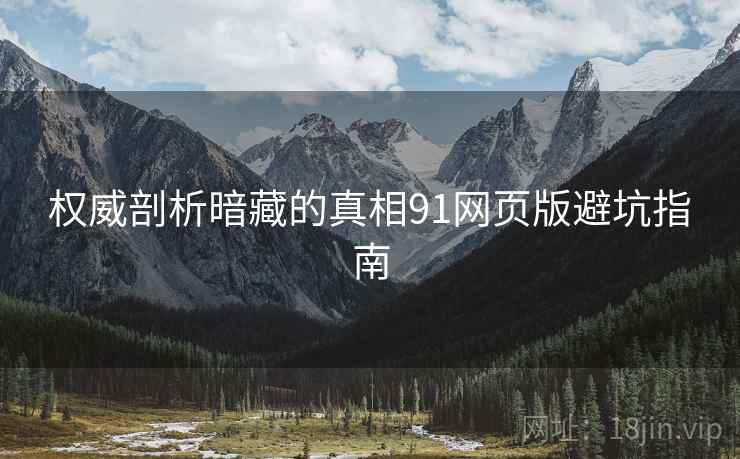 权威剖析暗藏的真相91网页版避坑指南