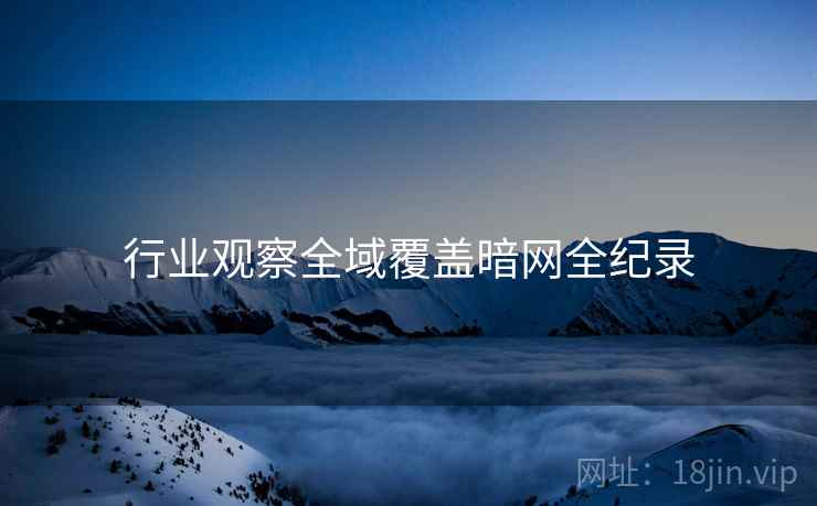 行业观察全域覆盖暗网全纪录